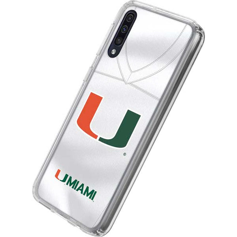 University of Miami White Jersey Galaxy A50 Clear Case